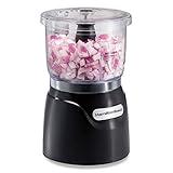 Hamilton Beach Electric Vegetable Chopper & Mini Food Processor, 3-Cup, 350 Watts, for Dicing, Mincing, and Puree, Black (72850)