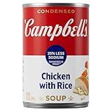 Campbell’s Condensed 25% Less Sodium Chicken and Rice Soup, 10.5 oz Can