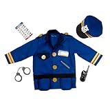 Melissa & Doug unisex-children Police Officer Role Play Costume Dress-Up Set (8 pcs) Frustration-Free Packaging Multicolor, Ages 3-6 Years