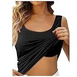 Seamless Bra Tshirt Built in Bra Camisole Tops for Women Sleeveless Tank Top Blouse Vest Summer Sports Casual Wear