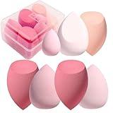 Makeup Sponge Set BS-MALL Blender Sponges 7 Pcs for Liquid, Cream, and Powder, Multi-colored with 1 Mini Makeup Sponge Pink (A-Pink）