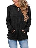 Bosmeer Womens Fashion Hoodies Fall Fashion Pullover Oversized Sweatshirts Long SLeeve Shirts Loose Fit Black X-Large
