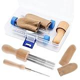 IMZAY Needle Felting Tools, Needle Felting Supplies, Needle Felting Kit with 3 Size 30Pcs Needles Felting Needles,Wooden Handle, Finger Cots, Perfect for DIY Felting Wool Projects