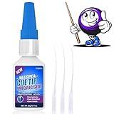 ALECPEA Quick Dry Pool Cue Tip Glue, 20g Glue for Billiard Cue Tip Repair & Maintenance