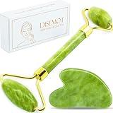 Disemot Jade Roller & Gua Sha Facial Tools, Natural Anti-Aging Jade Beauty Skin-Care Tool Face Roller to Rejuvenate Facial Skin Cooling, Slimming & Firming, Great as Stocking Stuffers