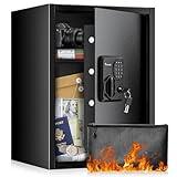 Bonsaii Safe Box with Fireproof Bag, 1.8 Cubic Feet Security Home Safe with Electronic Keypad, Large Document Safe for Home, Money, Cash, Jewelry, 14.2"W x 12.99"D x 19.7"H