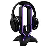 Tilted Nation RGB Headset Stand and Gaming Headphone Stand for Desk Display with Mouse Bungee Cord Holder with USB 3.0 Hub for Xbox, PS5, PC - Perfect Gaming Accessories Gift