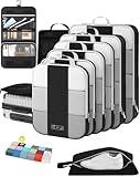 10 Set Compression Packing Cubes for Travel Essentials,Compressible Expandable Packing Cubes for Suitcase,OlarHike Luggage Organizer Bags for Travel,Handy Helper for Organizing Clothes(Black)
