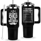 Christmas Gifts For Dad - My Favorite Child Gave Me This Cup Tumbler 40Oz, Birthday Present for Dad, Father, Papa, Daddy, Christmas, Father Day Gifts From Daughter, Son, Kids, Cool Coffee Mug Ideas