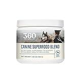 360 Pet Nutrition Canine Superfood Boost Blend All Lifestage Meal Topper Support Supplement for Dogs to Support Whole Body Health, Bone and Joint, Digestion and Immune Support 30 Servings, Beef Flavor