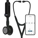 3M Littmann CORE Digital Stethoscope, Our Most Advanced Stethoscope Yet, Up To 40x Amplification*, Active Noise Cancellation, In-App Sound Wave Visualization, Black-Finish Chestpiece, 8480