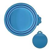 Pet Food Can Covers, Silicone Dog&Cat Food Can Lid Covers (Blue)