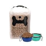 ANVS Silicone Pet Food Storage Bag,30-Cup Dog Food Travel Bag with 2PCS Collapsible Dog Travel Bowls, Perfect for Camping Trip, Dog Boarding, Weekend Getaways and Travel