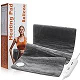 Boileau Electric Heating Pad for Back Pain Relief, 12"x24" XL Large and 3 Heating Levels Heat Pad for Cramps, FSA & HSA Eligible, Auto Shut Off and Machine Washable, Gifts for Men and Women, Grey