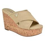 Guess Women's CLOYS Wedge Sandal, Gold 710, 8