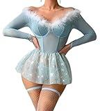 VENUS ALLURE Women's Sexy Princess Lingerie Set - Fairytale Cosplay Fantasy Costume Ice (7- Ice, Medium)