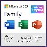 Microsoft 365 Family | 12-Month Subscription, Up to 6 People | Word, Excel, PowerPoint | 1TB OneDrive Cloud Storage | PC/MAC Instant Download | Activation Required