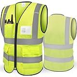 TICONN Reflective Safety Vest High Visibility Class II Mesh Vest for Women & Men Meets ANSI Standards (1PK, Yellow, S)