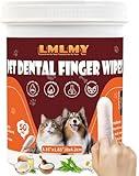 LMLMY Dog Dental Wipes - Dental Finger Wipes for Cats & Dogs - Dog Toothbrush Finger Dental Wipes to Remove Plaque & Tartar,50 Piece Dental Hygiene Kit(White, 3.15 x 1.65)
