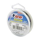 American Fishing Wire Surflon, Nylon Coated 1x7 Stainless Steel Leader Wire, 15 lb Test, .015" Diameter, Black, 100 ft