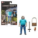 Mattel Minecraft Action Figure & Accessories Set, 4-inch Steve Posable Character Collectible Inspired by A Minecraft Movie
