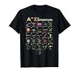 A to Z Astrophysics Funny objects in space science T-Shirt