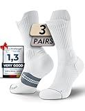 Bamboo Viscose Compression Running Crew Socks, Moisture Wicking Anti-Blister Hiking Athletic Cycling Gym Socks (US, Alpha, Small, Regular, Regular,Glacier White)