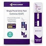 Prime Screen [10 Pack] Nicotine Tobacco Cotinine Urine Test Kit - Urine Dip Card Testing Cotinine from Smoking - WCOT-114