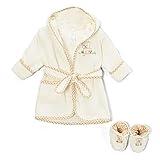 Spasilk 100% Cotton Hooded Terry Bathrobe with Booties — Baby Girl Gifts — Baby Boy Gifts — One Size — Shower Gift