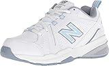 New Balance Women's 608 V5 Casual Comfort Cross Trainer, White/Light Blue, 8