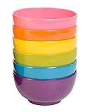 French Bull Melamine Mini Bowls, 6-Piece Set, Small Serving Bowl – Snack, Condiment, Dip, Dessert, Ice Cream – Shatter Proof, Food-Safe, BPA Free, Dishwasher Safe, 4” 10 oz - Multicolor