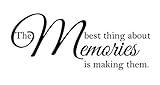 Newclew The Best Thing About Memories is Making Them. Vinyl Wall Art Inspirational Encouragement Poetry Quotes and Saying Home Decor Decal Sticker (22''W x 8''H)