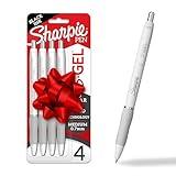 Sharpie S-Gel, Gel Pens, Drawing Pens, Gel Ink Pens For Journaling, Writing Pens, Coloring Pens, Medium Point Pens (0.7Mm), Pearl White Body, Black Gel Ink Pens, Stocking Stuffers, 4 Count