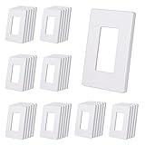 CML Matte White 1-Gang Screwless Decorative Wall Plates, 40 Pack Child Safe Light Switch Covers, Standard Size 2.91” X 4.68”, Scratch and Impact Resistant, Hidden Screws, Polycarbonate