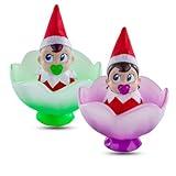 The Elf on the Shelf Frost Pips Mini Blooms with Frost Flower Cradle | Elf Baby Girl and Boy with Blue Eyes | Mini Elf Decorations for Kids | Frost Pips Collection of 2