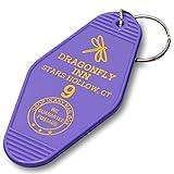 Chillkat Vintage Hotel Motel Keychain (Purple Dragonfly Inn)