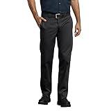Dickies Mens Slim Straight Fit Work Utility Pants, Black, 30W x 32L US