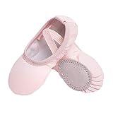 Stelle Canvas Ballet Shoes Toddler Girls Ballet Slippers No-Tie Boys Dance Shoes(Ballet Pink,8MT)