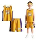 Kids Basketball Jersery Boys Sports Athletic Practice Outfits Youth Classic Mesh Sleevess Shirts Training Uniforms Fans Track Tank Tops Yellow
