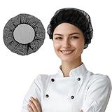 10 Pcs Chef Hat Unisex Kitchen Cooking Hat Elastic Hair Nets Food Service Chef Cap Adjustable Kitchen Hat Reusable Hair Net Hair Nets for Food Service Workers (Black)
