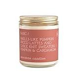 Anecdote Candles ‘Basic' Coconut Soy Wax Candle Jar | Premium Hand Poured & Long Burning | Pumpkin & Cardamom Scent | Phthalate-Free | for Home, Office, Gift - 7.8 Oz