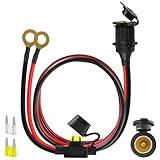 Cigarette Lighter Socket 3FT, 12v/24v Cigarette Lighter Socket 2.5mm²/13AWG, 12V Power Outlet 20A Waterproof and Dustproof, 12V Outlet Socket with Inline Fuse Holder, Car Fuses 20A 25A by XIOGZAXI