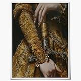 Heltrappe Victorian art Aesthetic moody painting Princess Master Sword Art Vintage Baroque art wall decor Dark Academia Victorian Woman Royal Portrait Poster Unframed12x16inch
