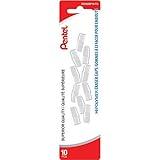 Pentel Hi-Polymer White Cap Erasers, Pack of 10 (ZEH02BP10)