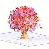 3D Pop Up Cards,Valentines Day Greeting Cards for Women,Gifts Cards for Kids School Heart Card with Envelope for Mother's Day Thinking of You Card for Wife,Girlfriend,Friends(Heart tree card)
