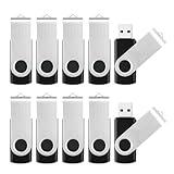 4GB Flash Drive 10 Pack Thumb Drive, USB Flash Drives 2.0 USB Stick for Data Storage Backup, Jump Drive Pen Drive Zip Drive Memory Stick with Indicator, Swivel Bulk USB Storage Flash Drive, Black