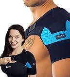 Shoulder Brace for Women and Men - Support for Torn Rotator Cuff, AC Joint Pain Relief and Dislocated Shoulder. Compression Sleeve, Arm Immobilizer Wrap, Stability Strap + Free Extension, Left-Right.