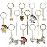 Liliaafar 12 Pcs Medieval Party Favors Medieval Knight Themed 3D Metal Key Chains Knight Helmet Party for Costume Cosplay Birthday Mardi Gras Graduation Prom Decoration Supplies