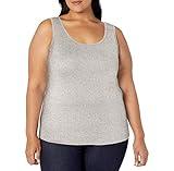 Amazon Essentials Women's Plus Size Tank Top, Light Grey Heather, 4X