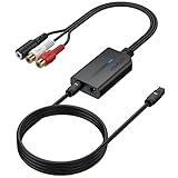 AUTOUTLET 192kHz DAC Digital to Analog Audio Converter, SPDIF to RCA + 3.5mm Converter with 24-Bit Sampling Rate, Optical to RCA Audio Adapter for TVs, DVD Players & Game Consoles